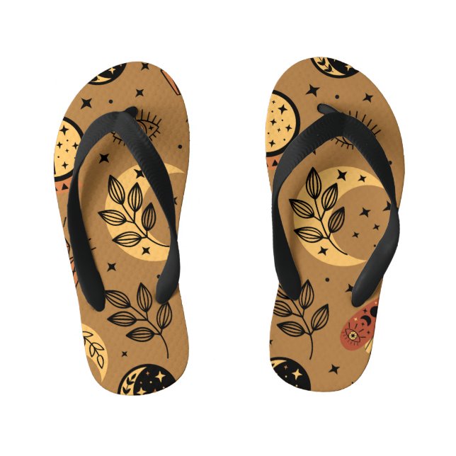 Chinelos Infantis Elementos Mágicos: padrão sem costura (Pé da cama)