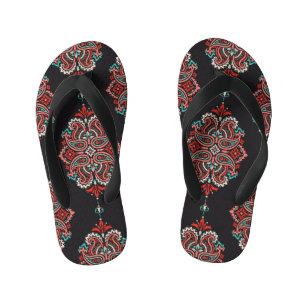 Chinelos Infantis Elementos paisley asiáticos, padrão de vintage boh