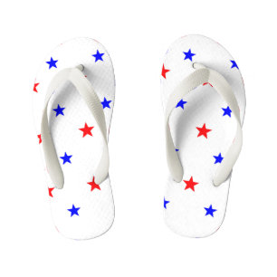 Chinelos Infantis Estrelas Vermelhas e Azuis - Padrão de Céu Estrela