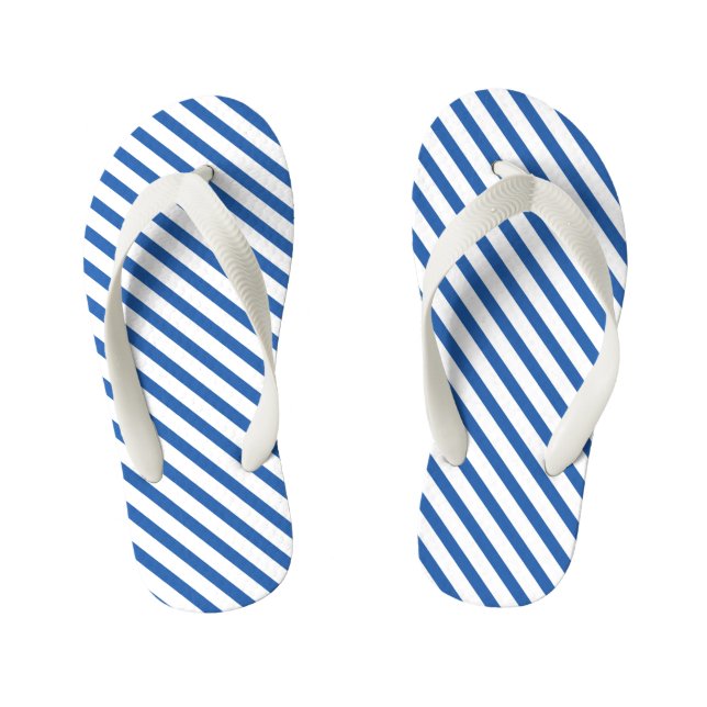 Chinelos Infantis Flip Flops Children - Blue Stripe Pattern (Pé da cama)