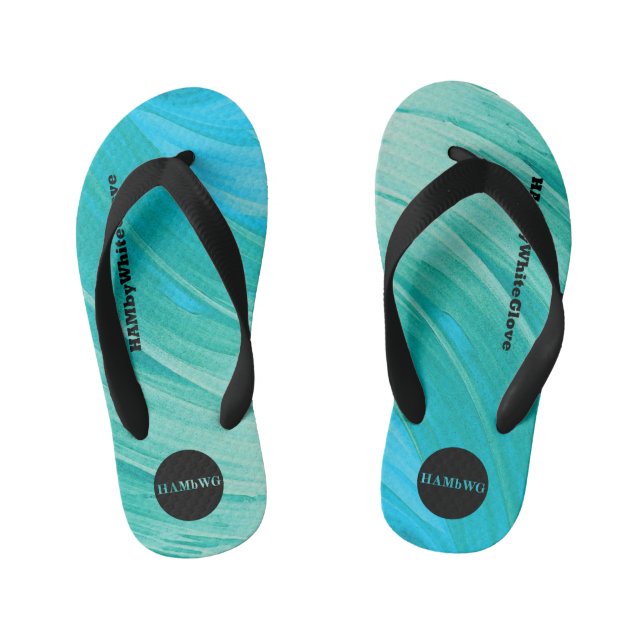 Chinelos Infantis Flip-Flops HAMbWG - Anilha Aqua (Pé da cama)