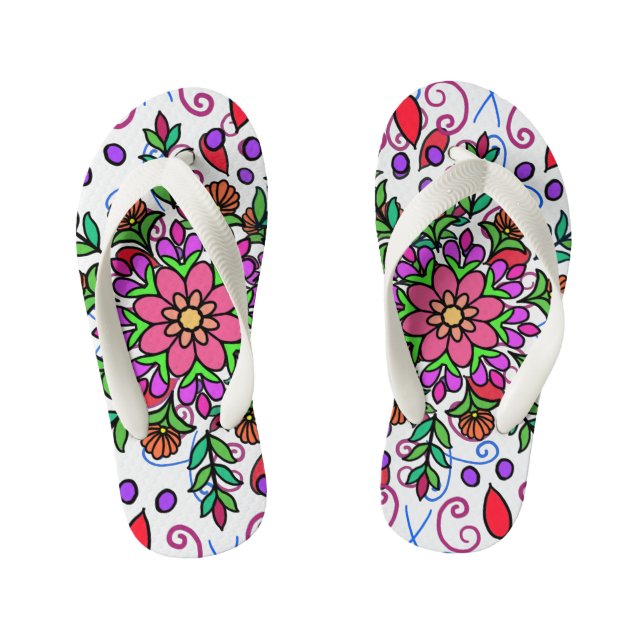 Chinelos Infantis Floral Mandala Sandle (Pé da cama)