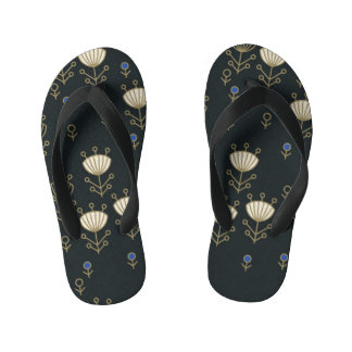 Chinelos Infantis Flores Étnicas: Design Ornamental Vintage