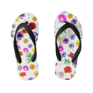 Chinelos Infantis Flores multicoloridas