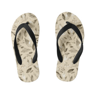 Chinelos Infantis Folhas de cor aquosa 4