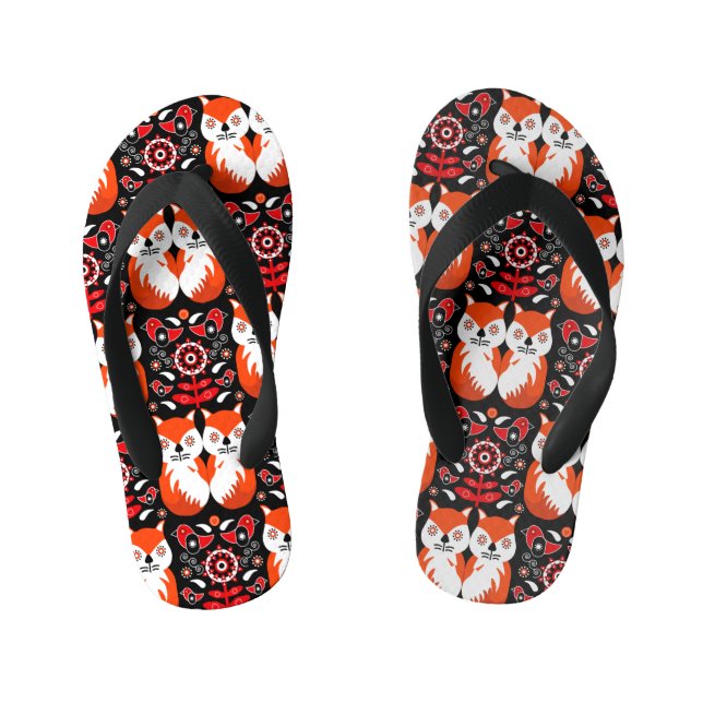 Chinelos Infantis Fox and Nature Nordic FolArt (Pé da cama)