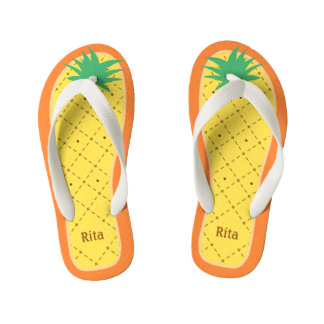 Chinelos Infantis Fruta tropical engraçada personalizada do abacaxi