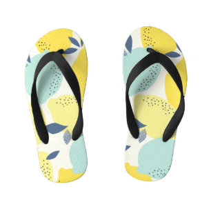 Chinelos Infantis Frutas de citros, padrão contínuo vibrante.