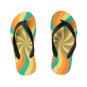 Chinelos Infantis Fundo Colorido Retroativo dos anos 70