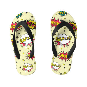 Chinelos Infantis Garotas Meninos Arte de Remendo Vintage