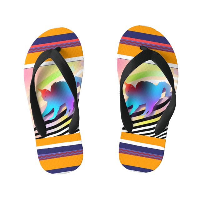 Chinelos Infantis Gato Azul Com Banhas (Pé da cama)