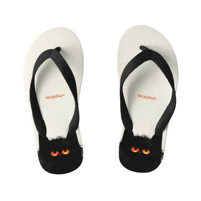 Chinelos Infantis Gato Preto Grumado (Pé da cama)