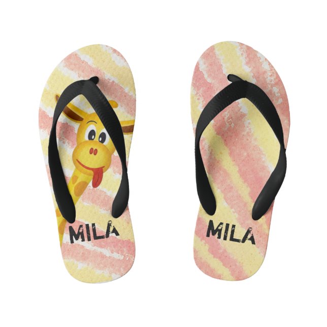 Chinelos Infantis Girafa com muita cor (Pé da cama)