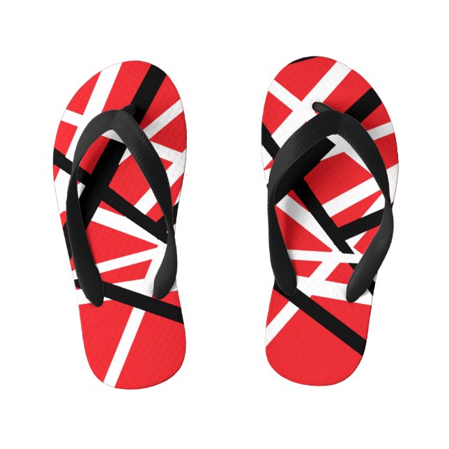 Chinelos Infantis Gráficos Vermelho, Preto e Branco (Pé da cama)