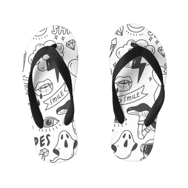 Chinelos Infantis Grafite Bonito: Conjunto de Artes de Porte. (Pé da cama)