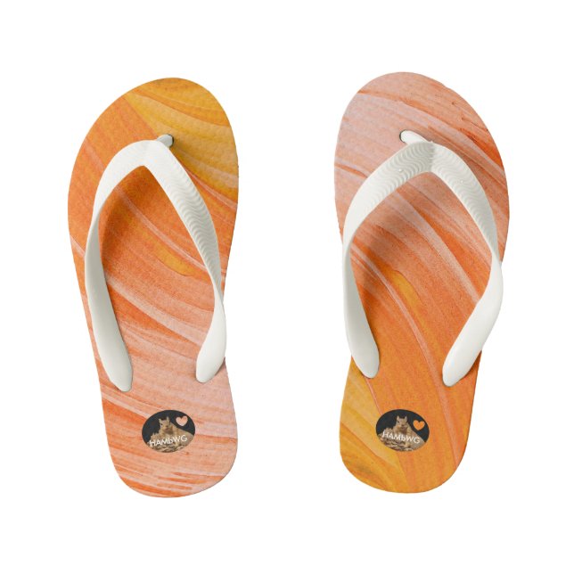 Chinelos Infantis HAMbyWG Girls Flip-Flops - Orangy Swirl (Pé da cama)