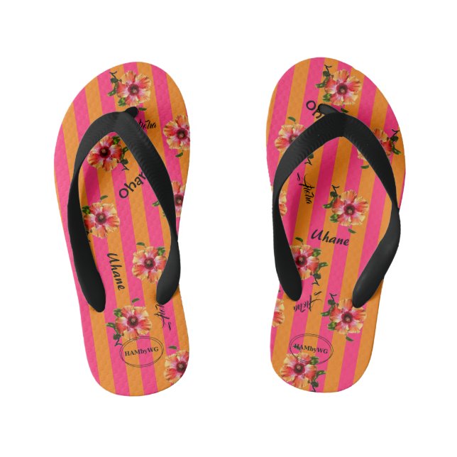 Chinelos Infantis HAMbyWG - Menina Tema Havaiano (Pé da cama)