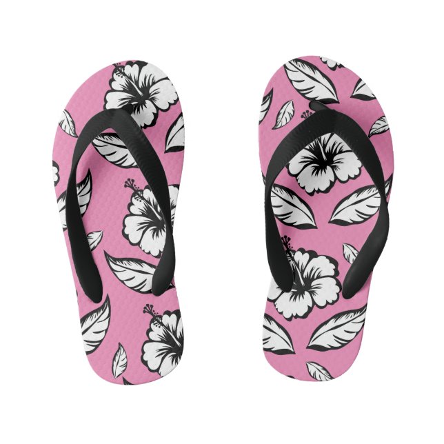 Chinelos Infantis Hibiscus Floral (Pé da cama)