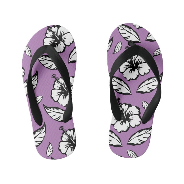 Chinelos Infantis Hibiscus Floral (Pé da cama)