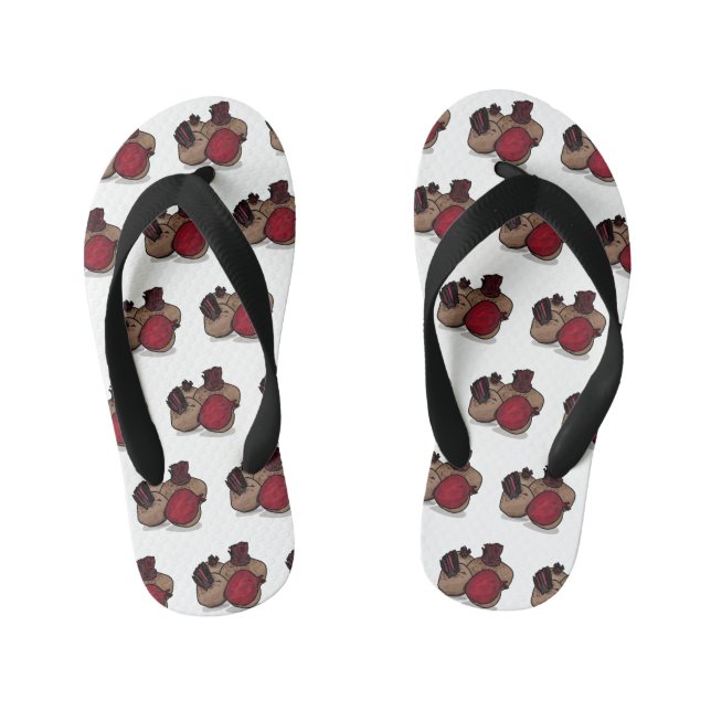 Chinelos Infantis Ilustração de desenho animado de beterraba (Pé da cama)