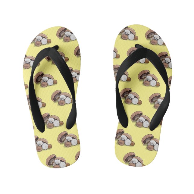 Chinelos Infantis Ilustração de desenho animado de cogumelo (Pé da cama)