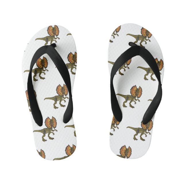 Chinelos Infantis Ilustração de desenho animado de Dilophosaurus (Pé da cama)