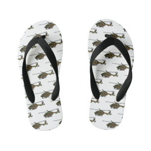 Chinelos Infantis Ilustração de desenho animado de helicóptero do ex