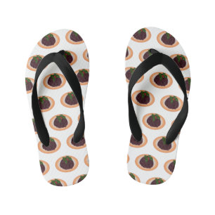 Chinelos Infantis Ilustração de desenho animado de pudim de Natal