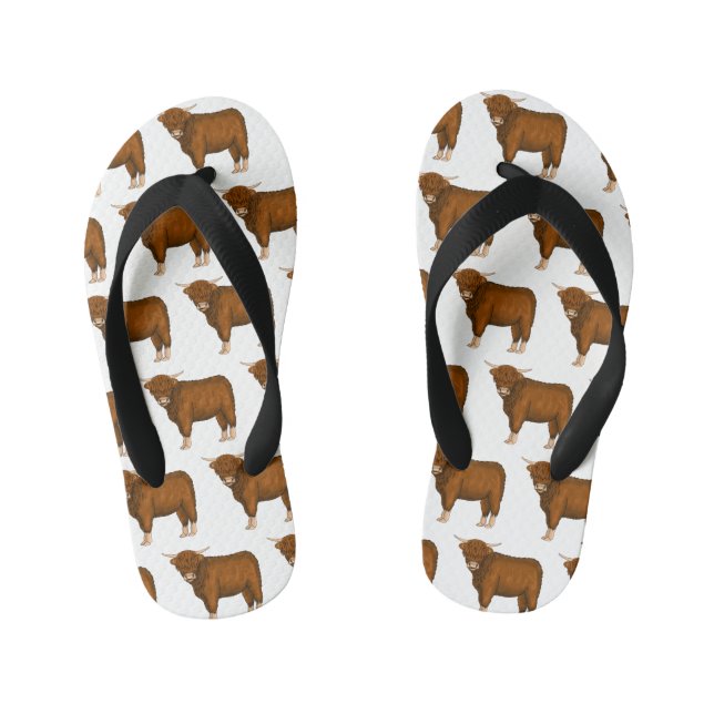 Chinelos Infantis Ilustração de desenho animado de vaca em terras al (Pé da cama)