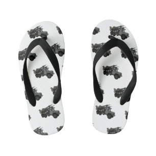 Chinelos Infantis Ilustração de desenho animado de veículos mísseis