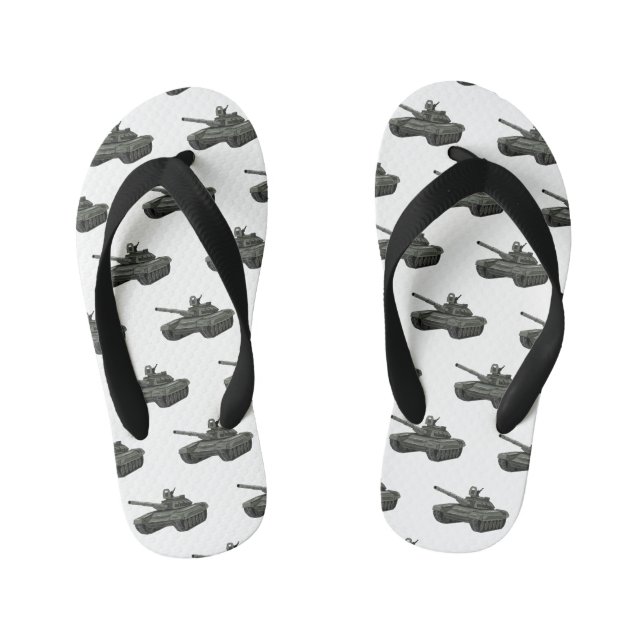 Chinelos Infantis Ilustração de desenho animado do Tanque (Pé da cama)