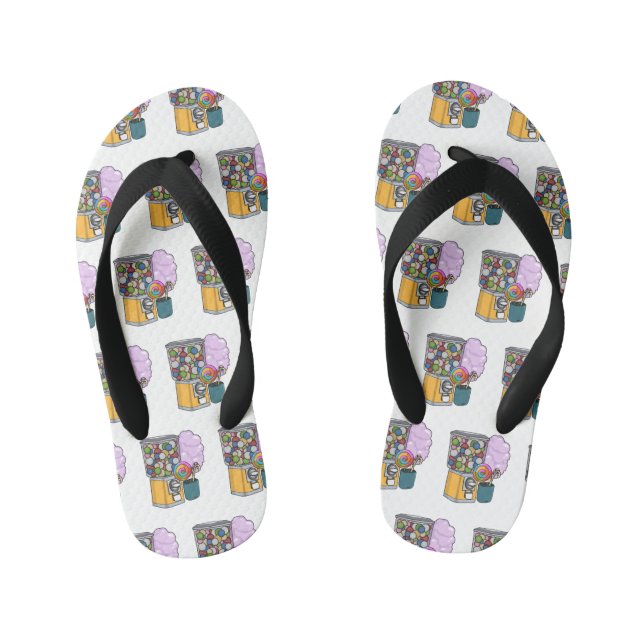 Chinelos Infantis Ilustração de desenho animado doce (Pé da cama)