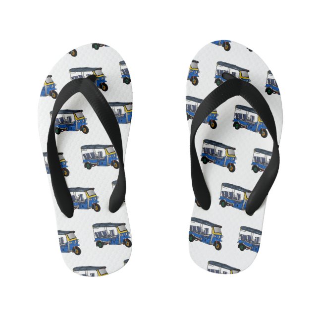 Chinelos Infantis Ilustração de desenho animado Tuk tuk (Pé da cama)