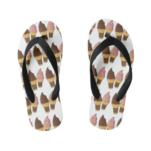 Chinelos Infantis ilustração de desenho de cone de sorvete
