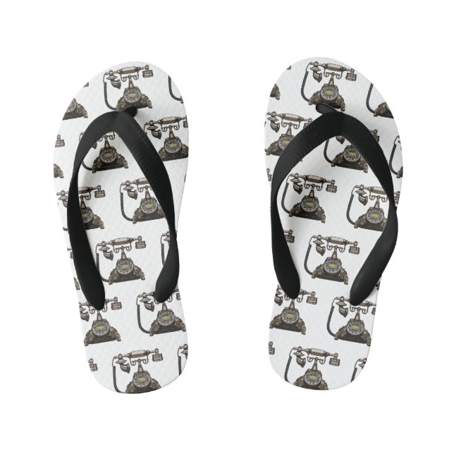 Chinelos Infantis Ilustração de desenho telefônico (Pé da cama)