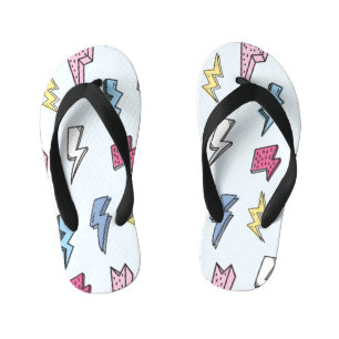 Chinelos Infantis Ilustração Vintage Thunder Seamless