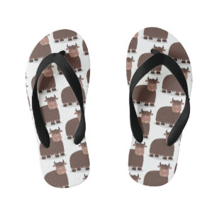 Chinelos Infantis Imagem animada de relva feliz comendo iaque engraç