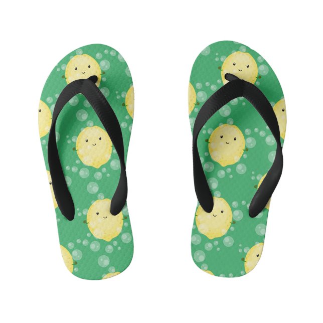 Chinelos Infantis Imagem das bolhas de fruta de limão-branco (Pé da cama)