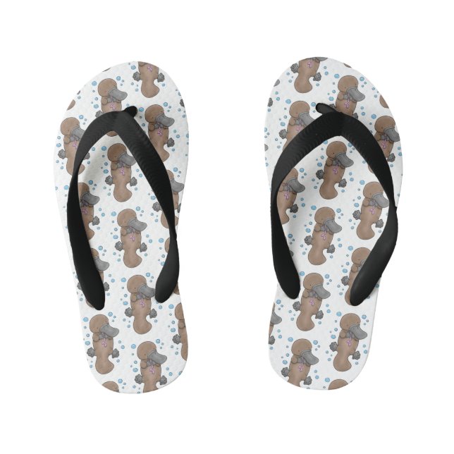 Chinelos Infantis Imagem de desenho animado de platypus de bebê feli (Pé da cama)