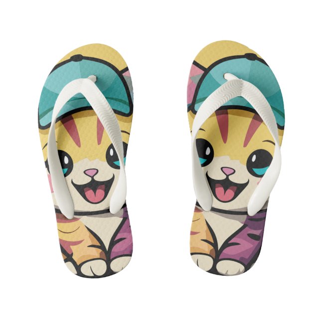Chinelos Infantis Impressões de patas amarelas (Pé da cama)
