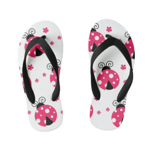 Chinelos Infantis Joaninhas Rosa Fofas e Flores