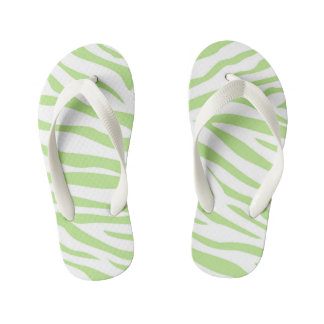 Chinelos Infantis Kids Green Zebra Print Sacudir Flop