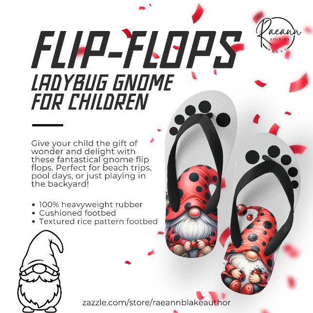 Chinelos Infantis Ladybug Gnome (Criador carregado)