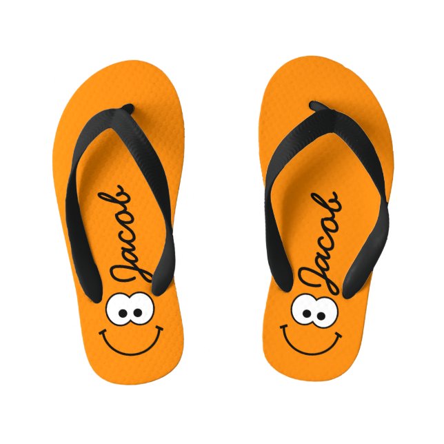 Chinelos Infantis Laranja Personalizada (Pé da cama)