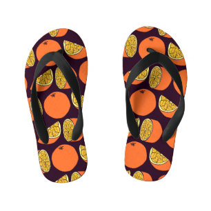 Chinelos Infantis Laranjas sem soldadura, textura de safra.