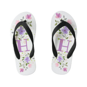 Chinelos Infantis Letra inicial H Plus Floral Design
