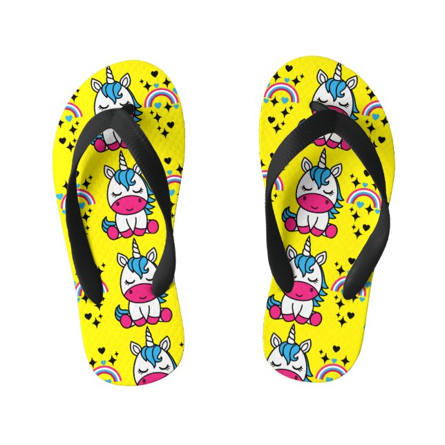 Chinelos Infantis Little Girls Unicorn Pony (Pé da cama)