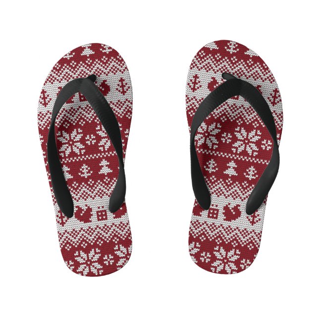 Chinelos Infantis Maldito, Natal, esquilos, padrão de colheita. (Pé da cama)