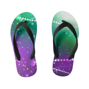 Chinelos Infantis Mardi Gras Festivo Purple Background