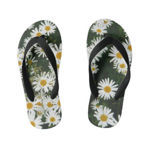 Chinelos Infantis Margarida Branca de Oxeye, Moon Daisy Meadow